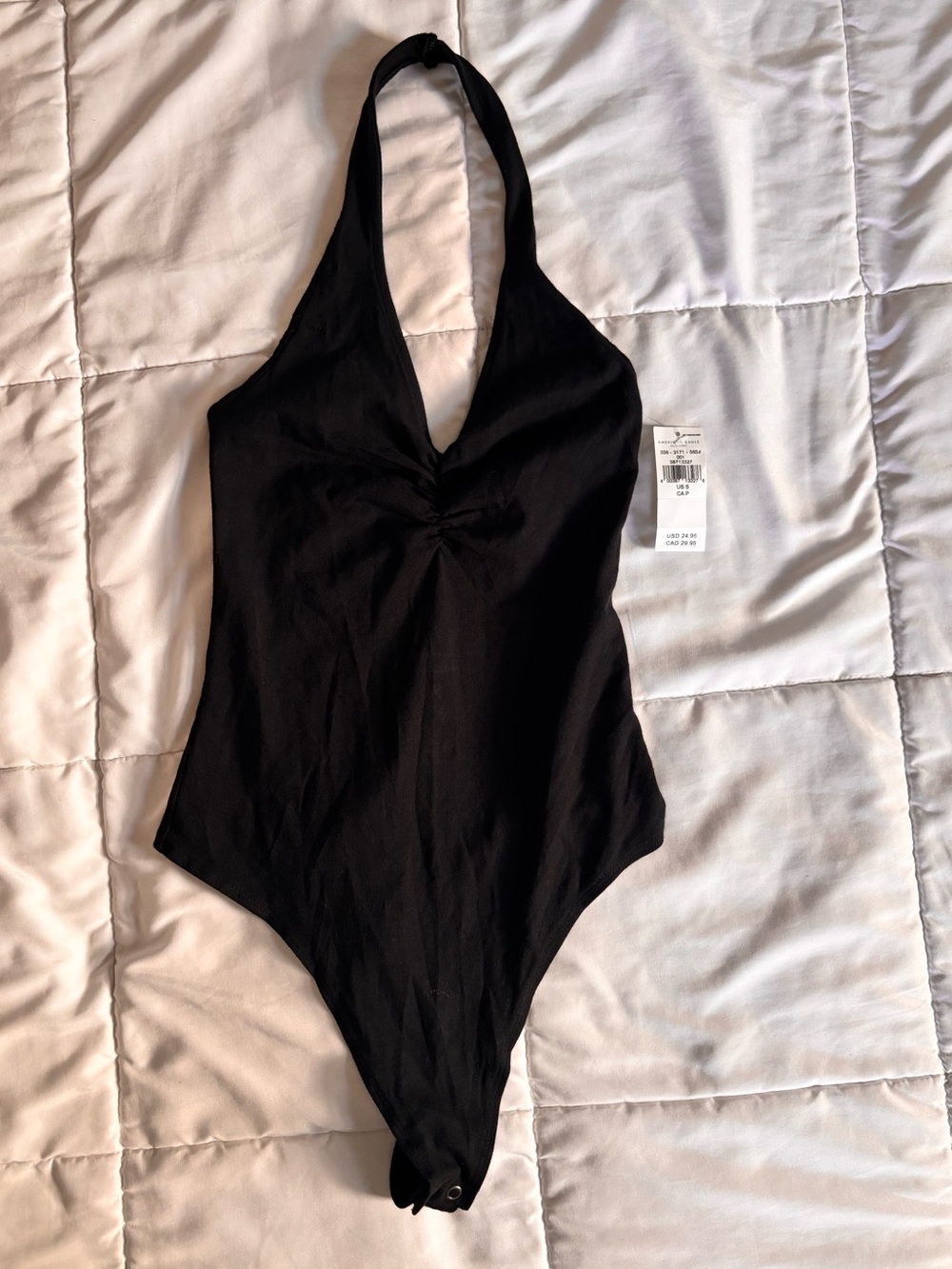 American Eagle Outfitters Black Halter Bodysuit